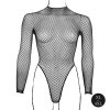 Body with fishnet structure and turtle neck.